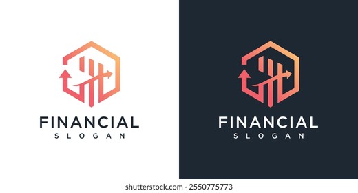 modelo vetorial do logotipo do crescimento financeiro. logotipo da contabilidade financeira