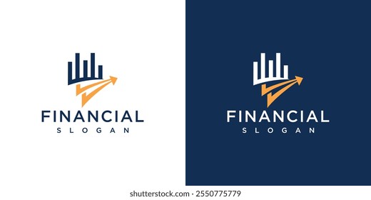 modelo vetorial do logotipo do crescimento financeiro. logotipo da contabilidade financeira