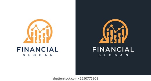 modelo vetorial do logotipo do crescimento financeiro. logotipo da contabilidade financeira