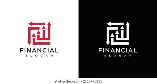 Logotipo de crecimiento financiero Plantilla de Vector Logotipo de contabilidad financiera