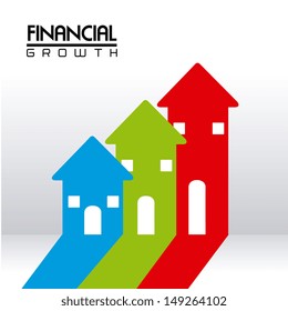 financial growth over gray background vector illustration 