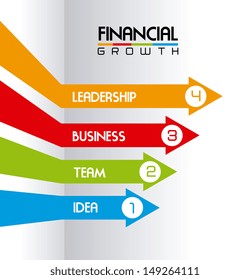 financial growth over gray background vector illustration 