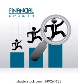 financial growth over gray background vector illustration 