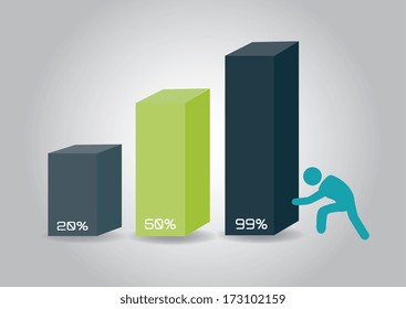 financial growth over gray  background vector illustration 