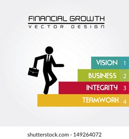 financial growth over white background vector illustration 