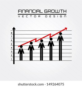 financial growth over white background vector illustration 