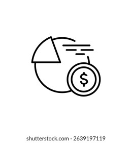 Financial Growth Representation Through Graphical Chart And Monetary Symbol