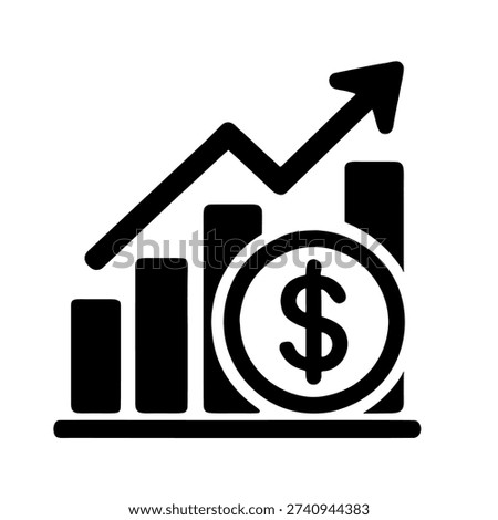 Financial Growth and Stability Line Icon. Economic stability icon is suitable for presentations, business reports, dashboards, and materials related to financial health and long-term economic performance.