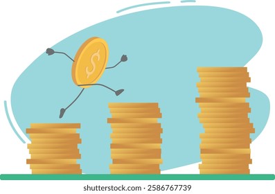 Financial growth strategy. Business brings profit, prosperity, wealth, graph