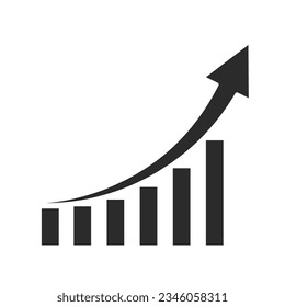 Financial growth symbol bar chart, Economic and financial market statistics diagram