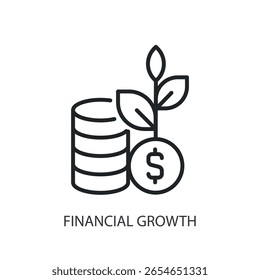Financial growth thin line vector icons.