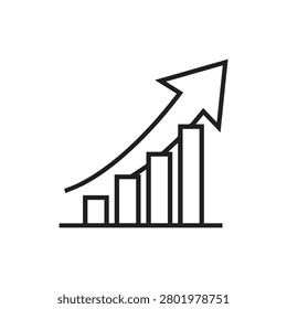 Financial growth trend arrow graphic concept with business performance statistics marketing analysis increase investment financial commercial corporate development improvement progress