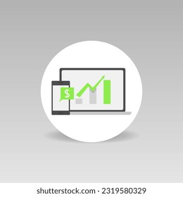 Financial growth vector icon Business success concept