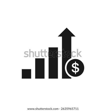 financial growth vector icon, dollar profit