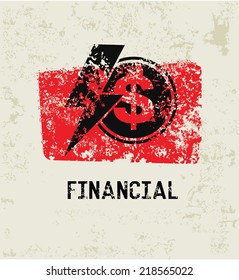 Financial grunge symbol,clean vector