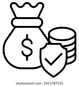 Ilustración vectorial de la línea de iconos de Financial Guardian