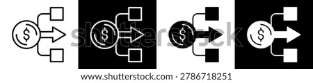 Financial Guide Icon Black And White Vector Illustration.