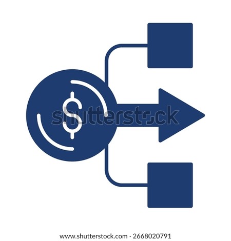 Financial Guide Icon In Blue Monochrome Flat Design, Vector Illustration