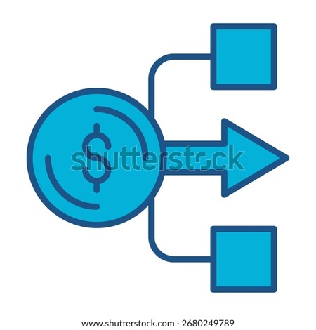 Financial Guide Icon In Blue Monochrome Flat Design, Vector Illustration