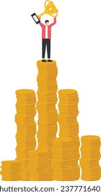 Financial guru or expert, behavioral finance mindfulness for wealth management, investing strategy or creativity to earn money concept money and investment advisor concept

