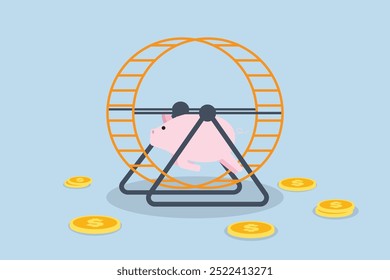 Hábito financeiro, tentativa de usar o cofrinho enquanto participava de corrida de ratos ou girando na roda de hamster.