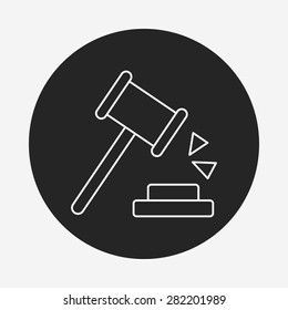 financial hammer line icon