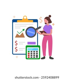 Financial Health, Flat Vector Illustration