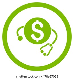 Financial Health rounded icon. Vector illustration style is flat iconic symbol, eco green color, white background.