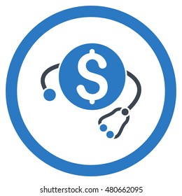 Financial Health rounded icon. Vector illustration style is flat iconic bicolor symbol, smooth blue colors, white background.