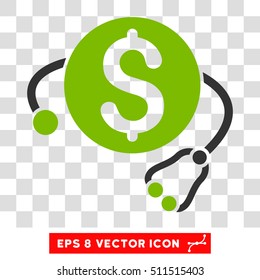 Financial Health vector icon. Image style is a flat eco green and gray iconic symbol.