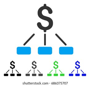 Financial Hierarchy flat vector icon. Colored financial hierarchy gray, black, blue, green pictogram versions. Flat icon style for graphic design.