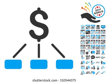 Financial Hierarchy icon with bonus 2017 new year pictures. Vector illustration style is flat iconic symbols,modern colors.