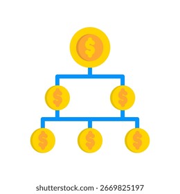 Icono de jerarquía financiera Ilustración vectorial plana