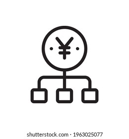 Financial Hierarchy Vector Outline Icon. Banking and Finance Symbol EPS 10 FIle