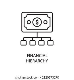 Ilustración de diseño de icono de contorno de vector de jerarquía financiera. Símbolo de banca y pago en fondo blanco EPS 10 Archivo