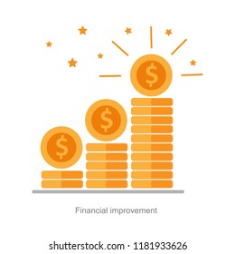 financial high return on investment, easycredit, Income increase, investment strategy plan, fund raising or revenue growth interest rate, loan installment and credit money, vector flat icon