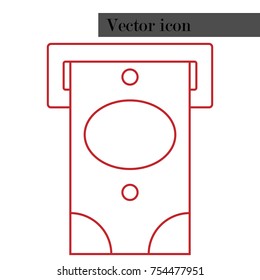 Financial icon. Icon bill acceptor. Banknote. Vector illustration.