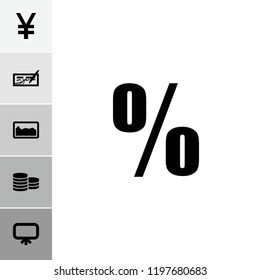 Financial icon. collection of 6 financial filled icons such as board, check, percent, money, yuan. editable financial icons for web and mobile.