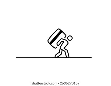 Financial icon design: many people have the credit debt in the high level.