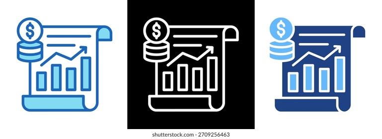 Financial Icon Line Color Vector Illustration