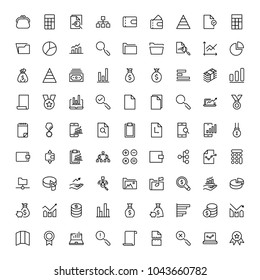 Financial icon set. Collection of high quality black outline logo for web site design and mobile apps. Vector illustration on a white background.