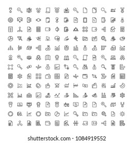 Financial icon set. Collection of high quality black outline logo for web site design and mobile apps. Vector illustration on a white background.