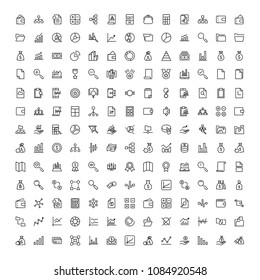 Financial icon set. Collection of high quality black outline logo for web site design and mobile apps. Vector illustration on a white background.