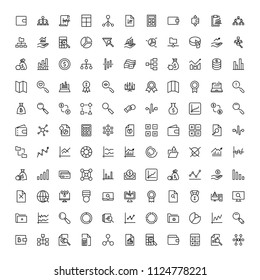 Financial icon set. Collection of high quality black outline logo for web site design and mobile apps. Vector illustration on a white background.