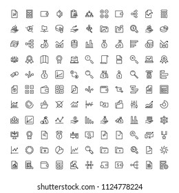 Financial icon set. Collection of high quality black outline logo for web site design and mobile apps. Vector illustration on a white background.