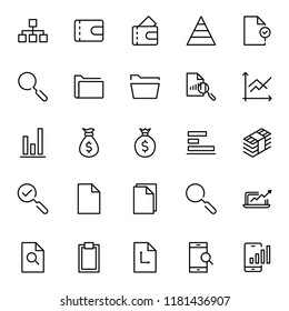 Financial icon set. Collection of high quality black outline logo for web site design and mobile apps. Vector illustration on a white background.