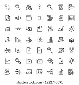Financial icon set. Collection of high quality black outline logo for web site design and mobile apps. Vector illustration on a white background.