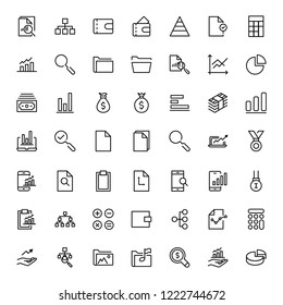Financial icon set. Collection of high quality black outline logo for web site design and mobile apps. Vector illustration on a white background.