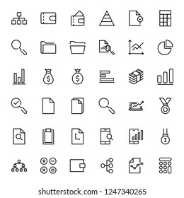 Financial icon set. Collection of high quality black outline logo for web site design and mobile apps. Vector illustration on a white background.