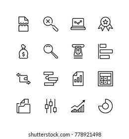 Financial icon set. Collection of high quality black outline logo for web site design and mobile apps. Vector illustration on a white background.